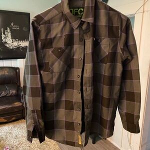 DIXXON Black and Purple Plaid Kids Button Down Shirt Brand New Never Worn No Tag